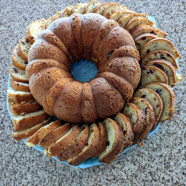 Sliced bundt cake
